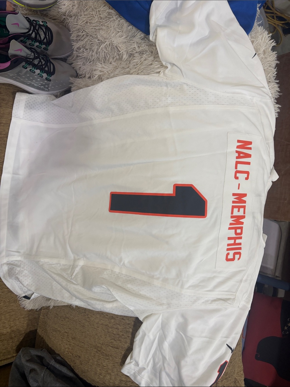 NFL NALC-MEMPHIS, White and Black XXL 'On Field' Jersey Tag - Nike